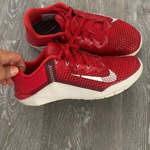 Nike Red and White Training Sneakers